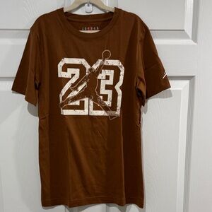 Jordan Brown T-Shirt with White 23 Graphic